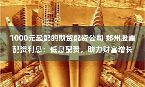 1000元起配的期货配资公司 郑州股票配资利息：低息配资，助力财富增长