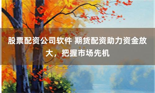 股票配资公司软件 期货配资助力资金放大，把握市场先机